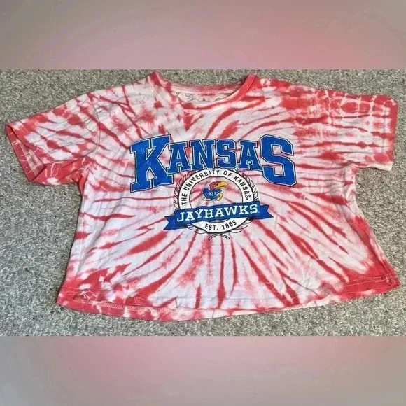 Pressbox KU Jayhawks Cropped Tee - Picture 1 of 3